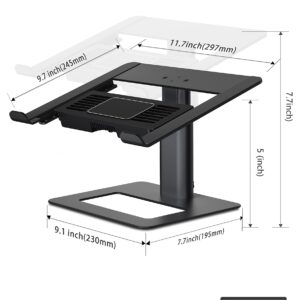 ERGOPOLLO Laptop Cooling Pad with Removable Semi-Conductor Cooling Chips and Two Cooling Fans, Adjustable Laptop Cooler Stand for Desk Compatible with 10 to 15.6 Inches Notebook PC Computer, Black