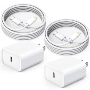 fast iphone charging cable, 2pack usb c iphone 14 13 charger quick charging 20w pd wall charger fast block with type-c to lightning iphone cord cable adapter for iphone 14 13 12 11 xs xr x se2022 ipad