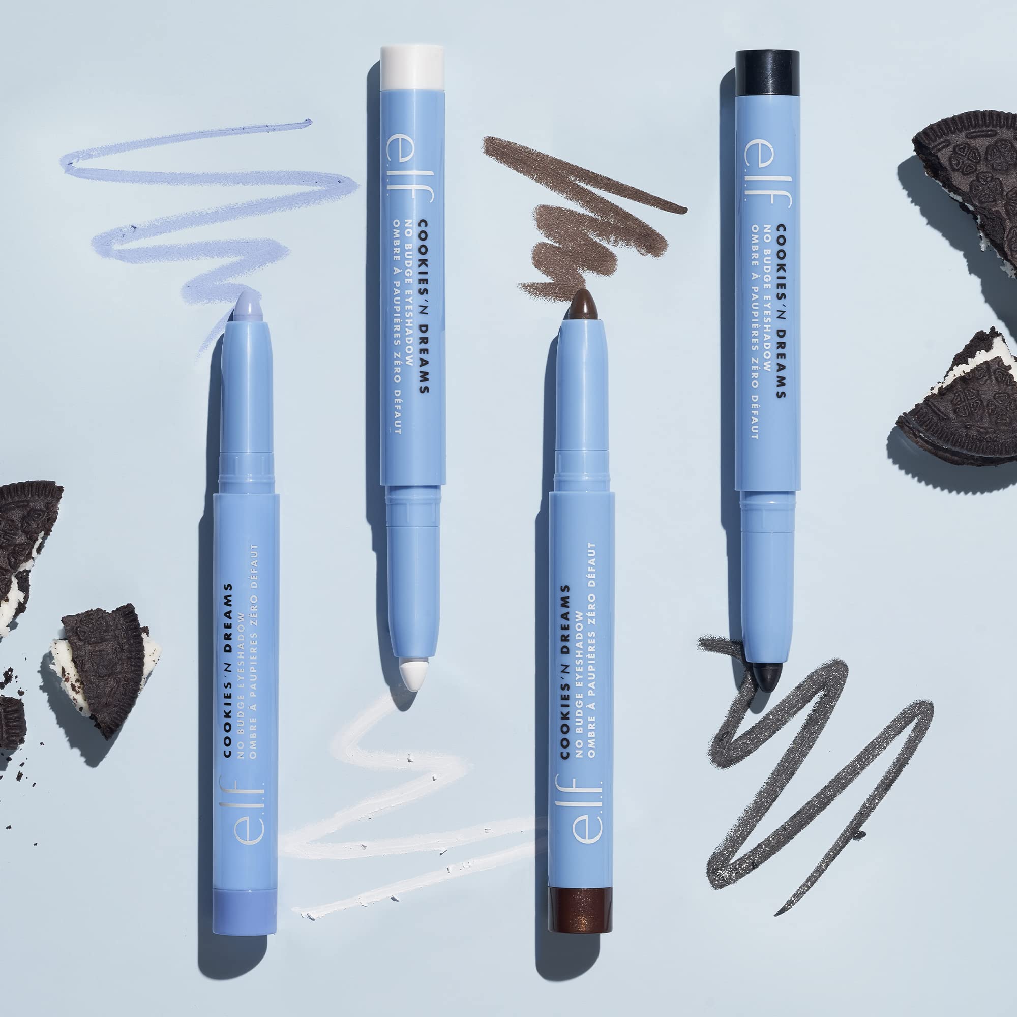e.l.f. Cookies 'N Dreams No Budge Shadow Stick, Longwear, Smudge-Proof Eyeshadow With Built-In Sharpener, Limited Edition Shade, Sweet Cream