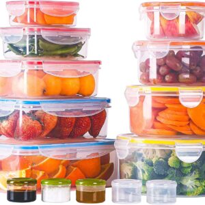 Food Storage Containers with Lids Airtight 14 PCS, Plastic Food Containers for Pantry & Kitchen Organization, BPA Free, Leak Proof, Freezer & Microwave & Dishwasher Safe