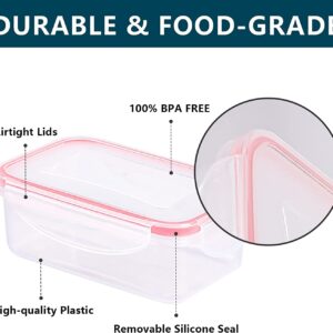 Food Storage Containers with Lids Airtight 14 PCS, Plastic Food Containers for Pantry & Kitchen Organization, BPA Free, Leak Proof, Freezer & Microwave & Dishwasher Safe
