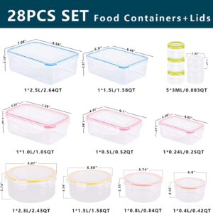 Food Storage Containers with Lids Airtight 14 PCS, Plastic Food Containers for Pantry & Kitchen Organization, BPA Free, Leak Proof, Freezer & Microwave & Dishwasher Safe