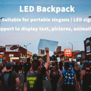 Welaso Smart Bluetooth LED Backpack with Colorful LED Sign Panel and Programmable, DIY Laptop Daypack Bag,Black (Medium 21L,with Rain Cover)