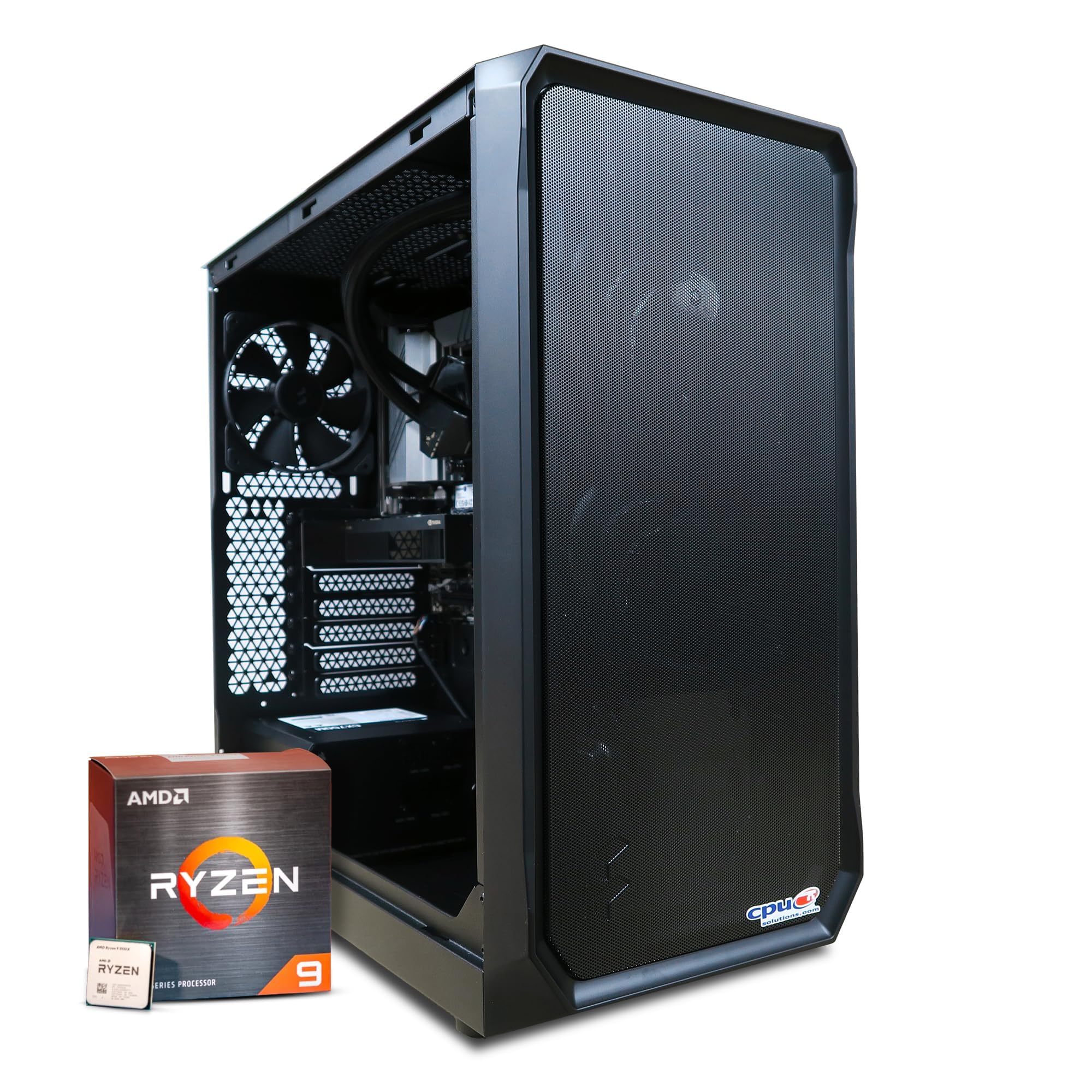 CPU Solutions Express HD Video Editing PC, CEV-8809-64 - HD Video Editing Workstation - Ryzen 9 7900X, 5.6Ghz 12-Core, 64GB DDR5 RAM, 2TB NVMe SSD, Quadro RTX A2000, Windows 11 Pro Computer Tower