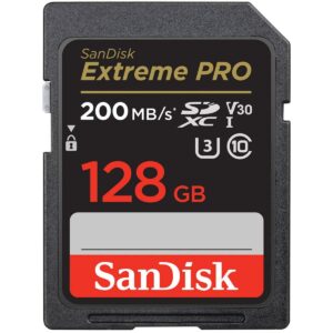 sandisk extreme pro 128gb uhs-i u3 sdxc memory card