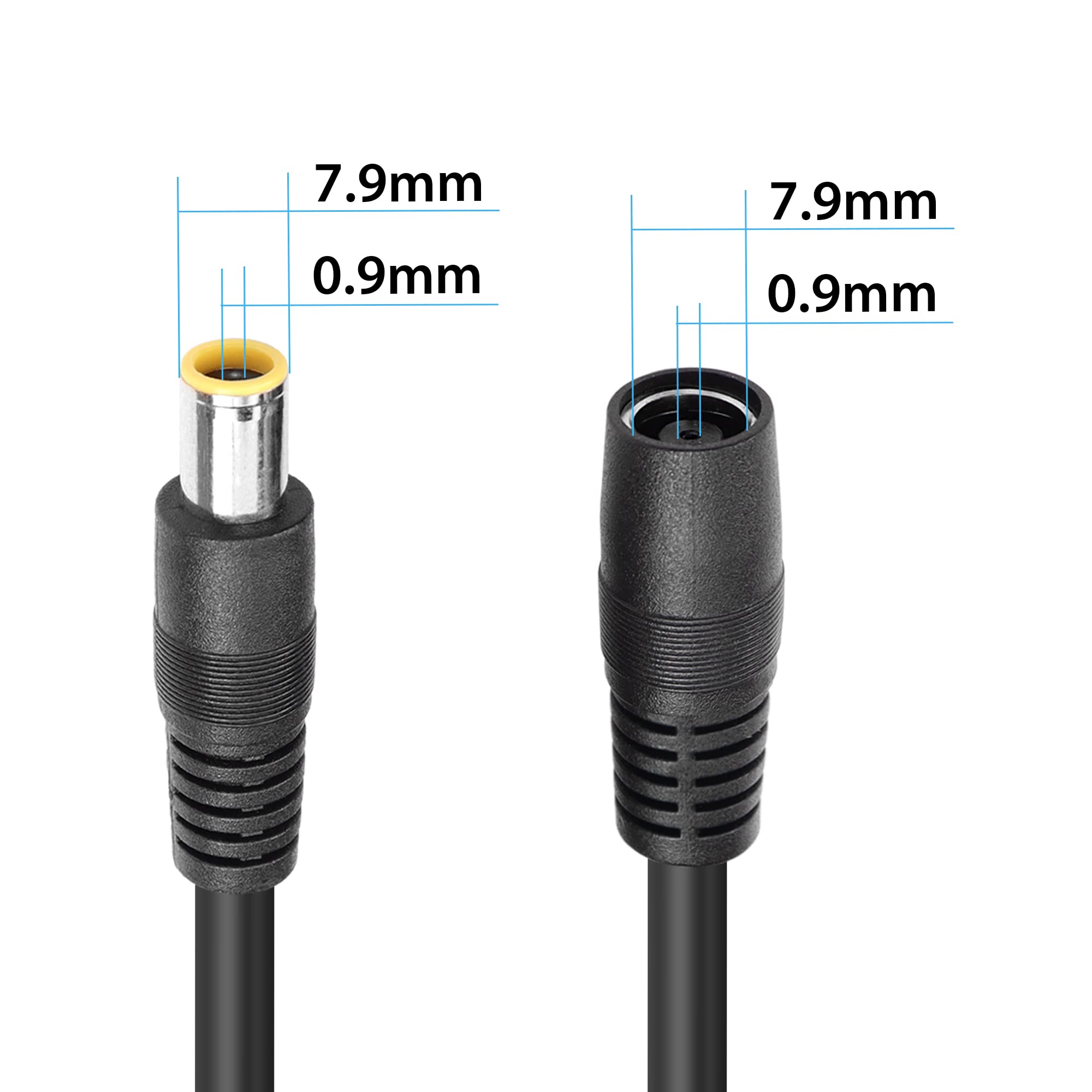 RIIEYOCA DC 8mm Y Branch Parallel Adapter Cable, 3.2FT 14AWG DC8mm 1 Male to 2 Female Solar Panel Power Cable,with DC7909 Male Female Converter,for Portable Power Station Solar Panel(1m/3ft)