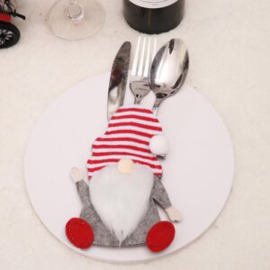 Luxshiny 12pcs Christmas Tableware Bags Gnome Cutlery Bags Xmas Cutlery Pouch Cover Holiday Table Flatware Pouches for Chopsticks Spoon Fork Christmas Table Decorations