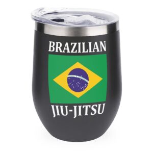 brazilian jiu jitsu wine tumbler travel coffee mug stainless steel insulated cup with lid gift for men women 12oz