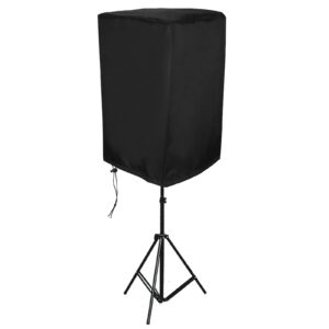 15 inch outdoor powered speaker cover, upright speaker cover cloth speaker cover bag speaker protective cover sunscreen waterproof audio dust protection bag (black)