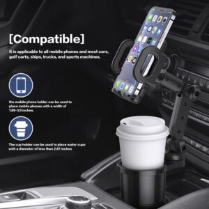 Reswish Car Cup Holder Phone Mount, Universal Auto Cell Phone Stand with Drink Expand Cup Holder,2 in 1 Multifunctional Car Cup Holder Expander with 360° Rotation Phone Mount