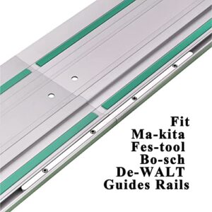 Guide Rail Connector Accessory Kit 71358 482107 for Festool Makita DeWalt Track Saw Long Cuts, Triton in Integrated Guide Rail T-Slots for Secure Cutting, 2 Pack, Sliver