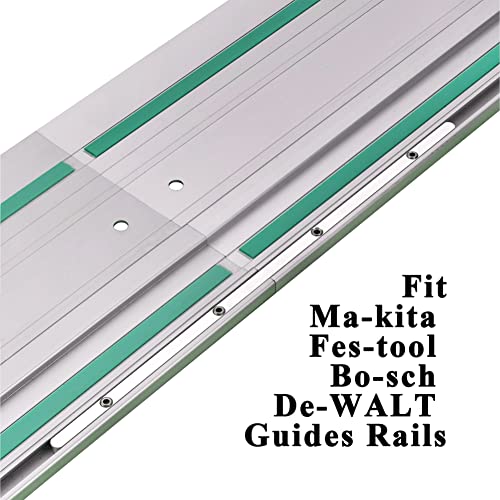 Guide Rail Connector Accessory Kit 71358 482107 for Festool Makita DeWalt Track Saw Long Cuts, Triton in Integrated Guide Rail T-Slots for Secure Cutting, 2 Pack, Sliver