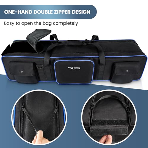 YOREPEK Tripod Carrying Case Bag 50.5", Resistant Light Stand Bag with 2 Removable Padding, Photo Studio Equipment Case for Tripods, Monopods, Speaker Stands, Umbrellas, Gear, Mic Stand, Tent Pole