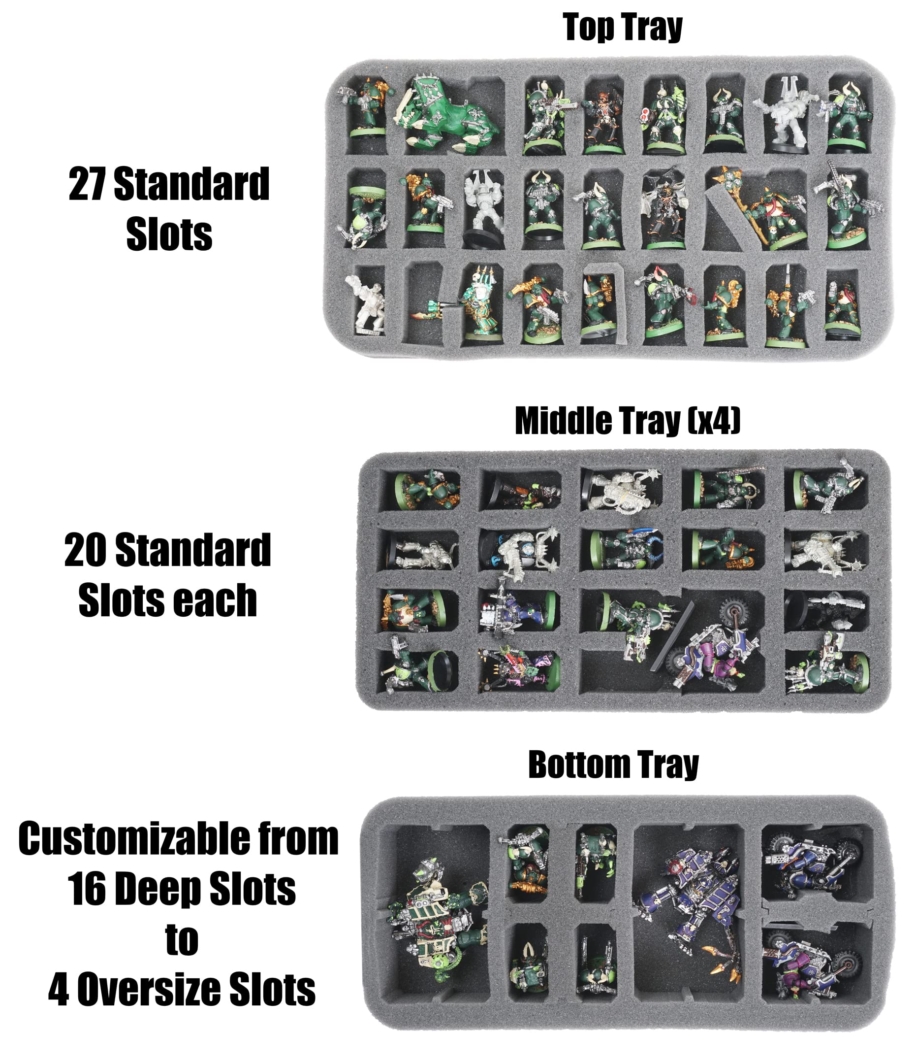 Case Club 123+ Miniature Figurine Hard Shell Carrying Case - Fits Warhammer 40k, DND, Battletech, Citadel & More! This Tabletop Army Travel & Storage Case Will Organize Your D&D and Warhammer 40k Set