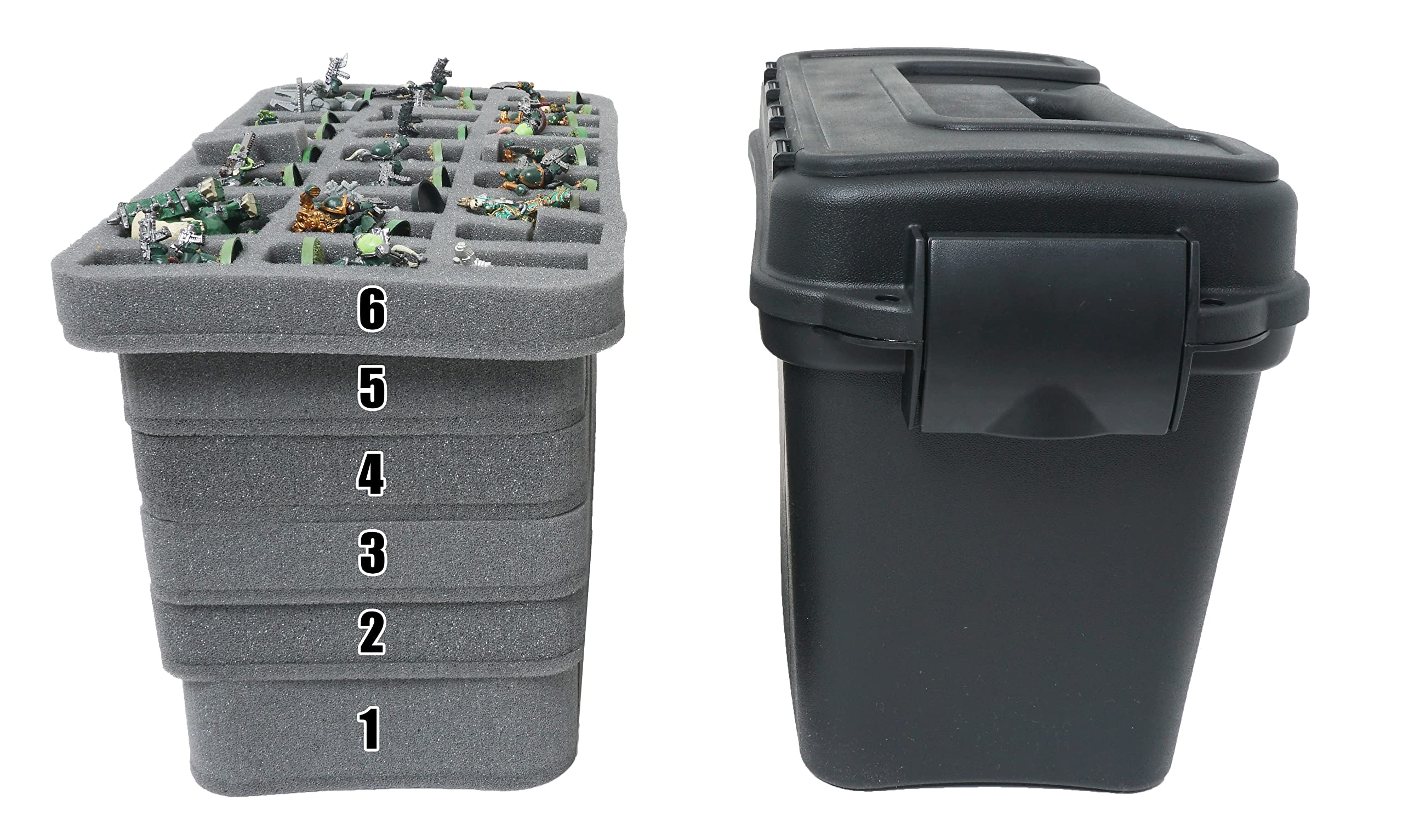 Case Club 123+ Miniature Figurine Hard Shell Carrying Case - Fits Warhammer 40k, DND, Battletech, Citadel & More! This Tabletop Army Travel & Storage Case Will Organize Your D&D and Warhammer 40k Set