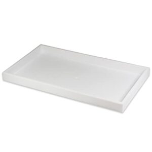 CuteBox Company 3pc White Plastic Tray (14.75” x 8.25” x 1”) with 10 Rectangle Compartment White Flocked Tray Insert for Jewelry Storage, Organization, Merchandise, Display