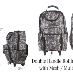 New York XPress Double Handle Rolling Backpack with Mesh/Multi-Pockets (Red)