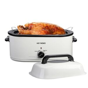 Roaster Oven 26 Quart Electric, Turkey Roaster with Lid Glass Window Design,Large Stainless Steel Turkey Roaster Oven