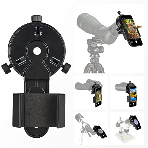 Celticbird Newest Smartphone Scope Adapter- Phone Mount Working with Spotting Scopes& Binoculars& Monocular& Telescope& Microscope