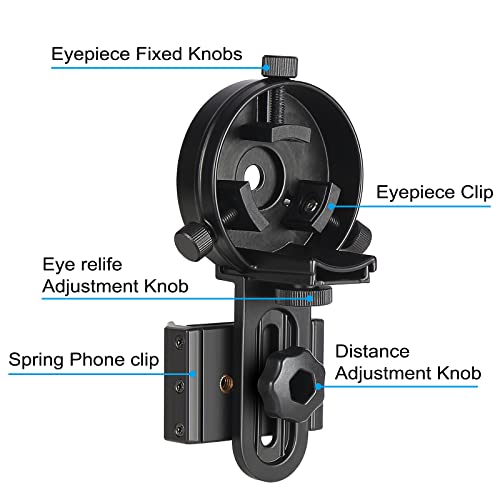 Celticbird Newest Smartphone Scope Adapter- Phone Mount Working with Spotting Scopes& Binoculars& Monocular& Telescope& Microscope