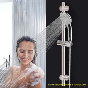 NearMoon Shower Slide Bar with Height/Angle Adjustable Handheld Shower head Holder, Bathroom SUS 304 Stainless Steel Wall-Mounted for Bath (26 Inch, Brushed Nickel)