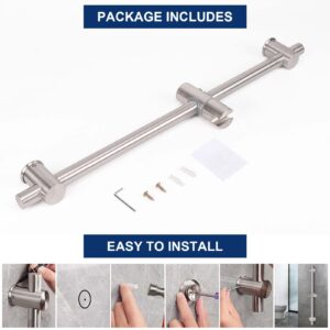 NearMoon Shower Slide Bar with Height/Angle Adjustable Handheld Shower head Holder, Bathroom SUS 304 Stainless Steel Wall-Mounted for Bath (26 Inch, Brushed Nickel)