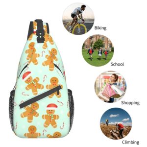 Mvirnsw Gingerbread Men Pattern Sling Bag Crossbody Backpack Hiking Travel Daypack Chest Bag Shoulder Bag For Women Men