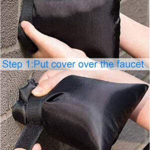 POROLIR Outdoor Faucet Covers for Winter Freeze Protection, Upgraded Thicken 8.5" H x 6.1" W Outside Garden Faucet Socks for Winter Waterproof Reusable Insulated Spigot Hose Bibs Cover, 3 Pack Black