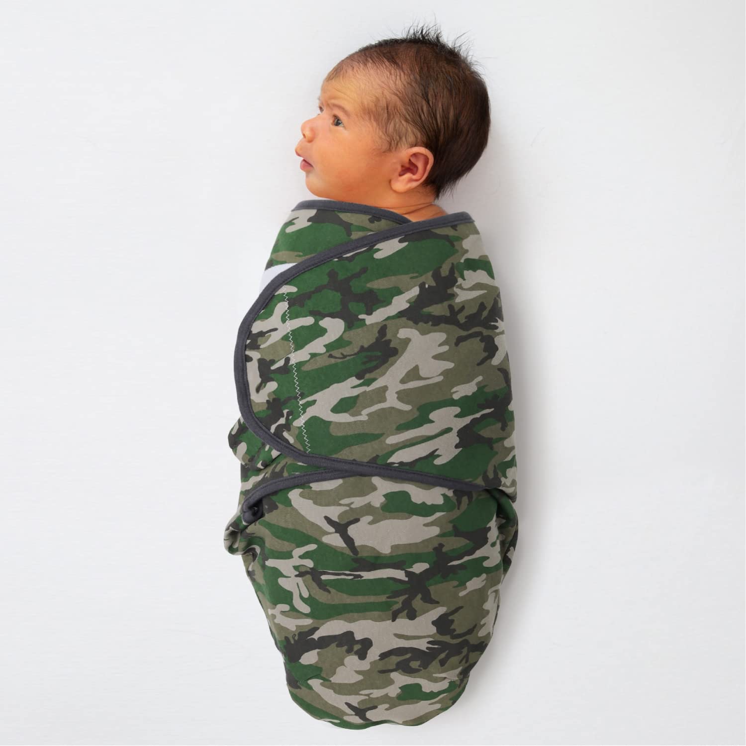 The Peanutshell Swaddle Set for Baby Boys - Camo & Elephant - 3 Pack (Small/Medium | 0-3 Months)