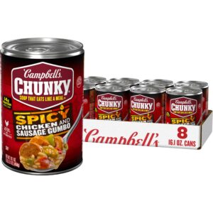 campbell's chunky soup, spicy chicken and sausage gumbo, 16.1 oz can (case of 8)
