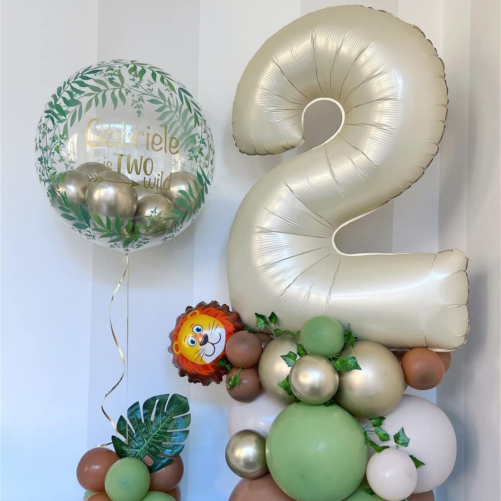 40 Inch Beige Number 1 Balloon for 1st Birthday Decoration, Large Self Inflating Cream Foil Number Balloons 0-9 for Boys Girls, White Sand 1 Helium Balloons for Women Men Party Anniversary Supplies