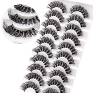 Veleasha Eyelashes Faux Mink Natural Lashes Wispy Fluffy Eye Lashes 20 Pairs 2 Styles 2 Sets Pack