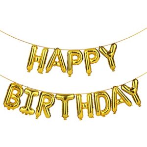 mr. pen- happy birthday balloons, 14.5 inch, gold, 15 pcs, happy birthday balloons letters, happy birthday balloon banner, happy birthday foil balloon, happy birthday letter balloons
