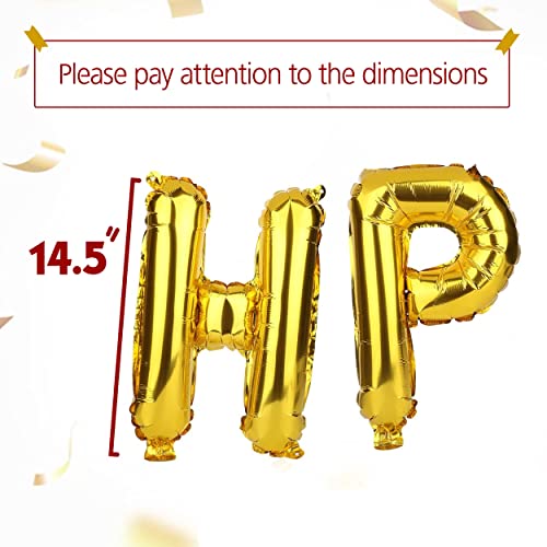 Mr. Pen- Happy Birthday Balloons, 14.5 Inch, Gold, 15 Pcs, Happy Birthday Balloons Letters, Happy Birthday Balloon Banner, Happy Birthday Foil Balloon, Happy Birthday Letter Balloons