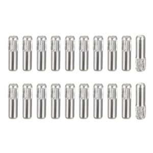 uxcell 2x6mm 304 stainless steel dowel pins, 20pcs knurled head flat chamfered end dowel pin, wood bunk bed shelf pegs support shelves fasten elements