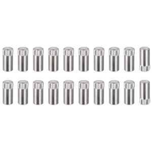uxcell 5x8mm 304 stainless steel dowel pins, 20pcs knurled head flat chamfered end dowel pin, wood bunk bed shelf pegs support shelves fasten elements