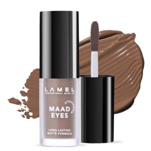 lamel matte liquid eyeshadow - long lasting waterproof eye tint - quick-drying, hypoallergenic eye makeup - creamy & smooth formula - brown matte cream eyeshadow - maad eyes, №401, 5.2ml / 0.17oz