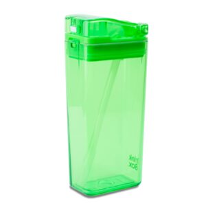 precidio design drink in the box eco-friendly reusable juice box container, 12 ounce, green