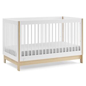 gap babygap tate 4-in-1 convertible crib - greenguard gold certified, bianca white/natural