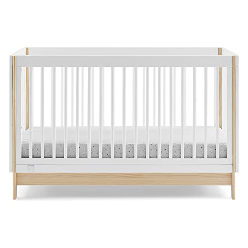 GAP babyGap Tate 4-in-1 Convertible Crib - Greenguard Gold Certified, Bianca White/Natural