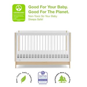 GAP babyGap Tate 4-in-1 Convertible Crib - Greenguard Gold Certified, Bianca White/Natural