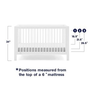 GAP babyGap Charlie 6-in-1 Convertible Crib - Greenguard Gold Certified, Bianca White