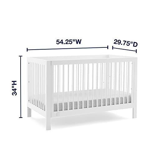 GAP babyGap Charlie 6-in-1 Convertible Crib - Greenguard Gold Certified, Bianca White