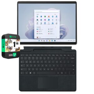 microsoft qez00001 surface pro 9 13" touch tablet, intel i5, 8gb/256gb, platinum bundle surface pro signature mechanical keyboard, black and 1 yr cps enhanced protection pack