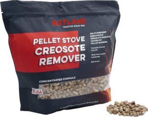 rutland products pellet stove creosote remover, chimney & flue cleaning wood pellets, 8 pound bag