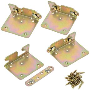 bed rail brackets,bed rail fittings, bed frame hardware,for connecting to wood, headboards and foot-boards,set of 4 with screws