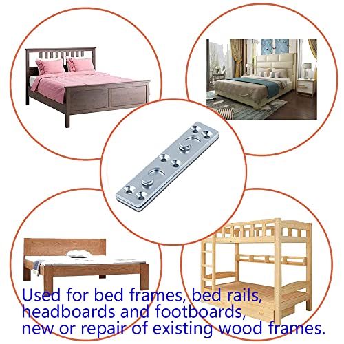 4 Sets Bed Rail Brackets,Heavy Duty Bed Rail Fittings for Connecting to Wood, Headboards and Foot-Boards, with Screws