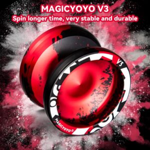 MAGICYOYO V3 Responsive Yoyo Pack of 2, Professional Metal Yoyo for Beginner, Dual Purpose Alloy Yoyo with KK Bearings + Removal Bearing Tool + Axle + 2 Bags + 12 Yoyo Strings