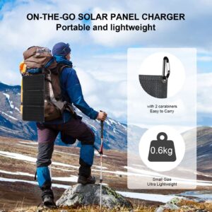 Soshine USB Solar Panel - Portable Solar Charger 20W with USB QC3.0 Port Waterproof Foldable Solar Charger for Outdoor Camping iPhone,iPad,Camera