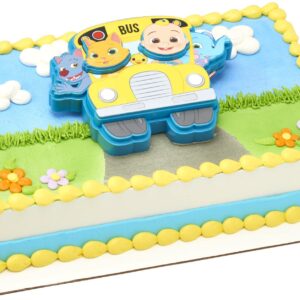 DECOPAC DecoSet CoComelon Ready for Adventure! Cake Topper, 4 Piece Cake Decoration Set With JoJo, Kittens, Wally, and Ello Puzzle Jigsaw (27978)